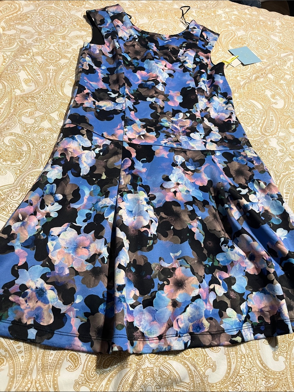 Blue Floral sleeveless mini dress